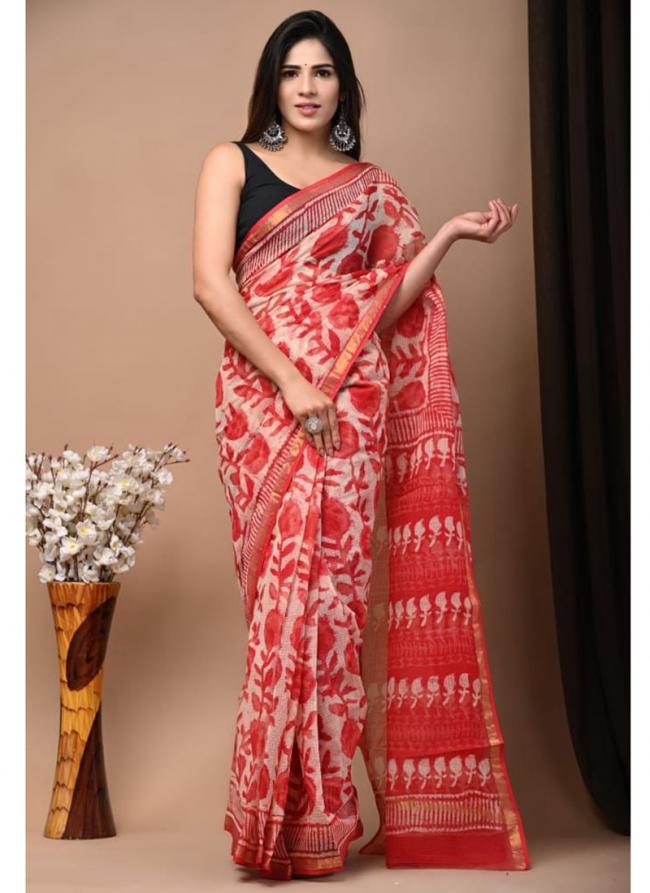 Cotton Kota Doriya Multi Color Casual Wear Printed Saree